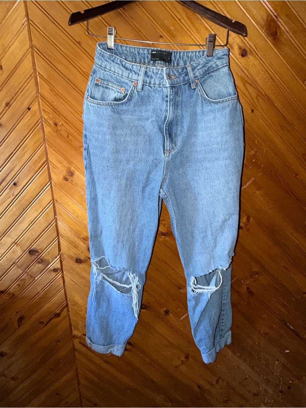 ASOS Design fit to waist distressed denim jeans sz 28